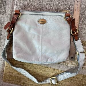 Fossil Explorer Crossbody bag, blue leather